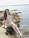 Lavender 1970s Mermaid Shell Halter Bikini Set