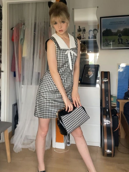 ワンピース 60s 70s gingham check western dress 1960s Acetate Gingham Plaid Shift Dress | Retro Stage