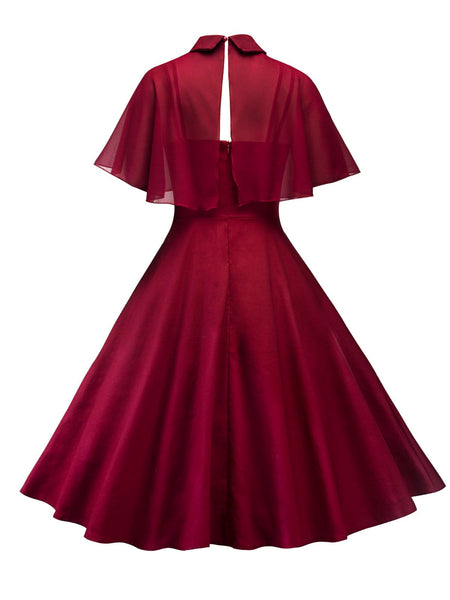 open lace back dress Juliet dress and cape- 40s 50s swing dress with matching cape   heartmycloset