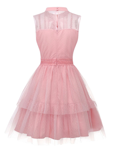 Pink Coquette Aesthetic Lace Dress