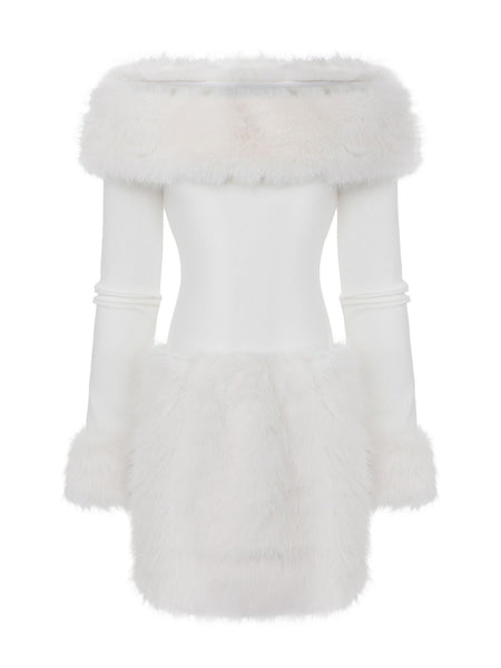 White Fuzzy Dress