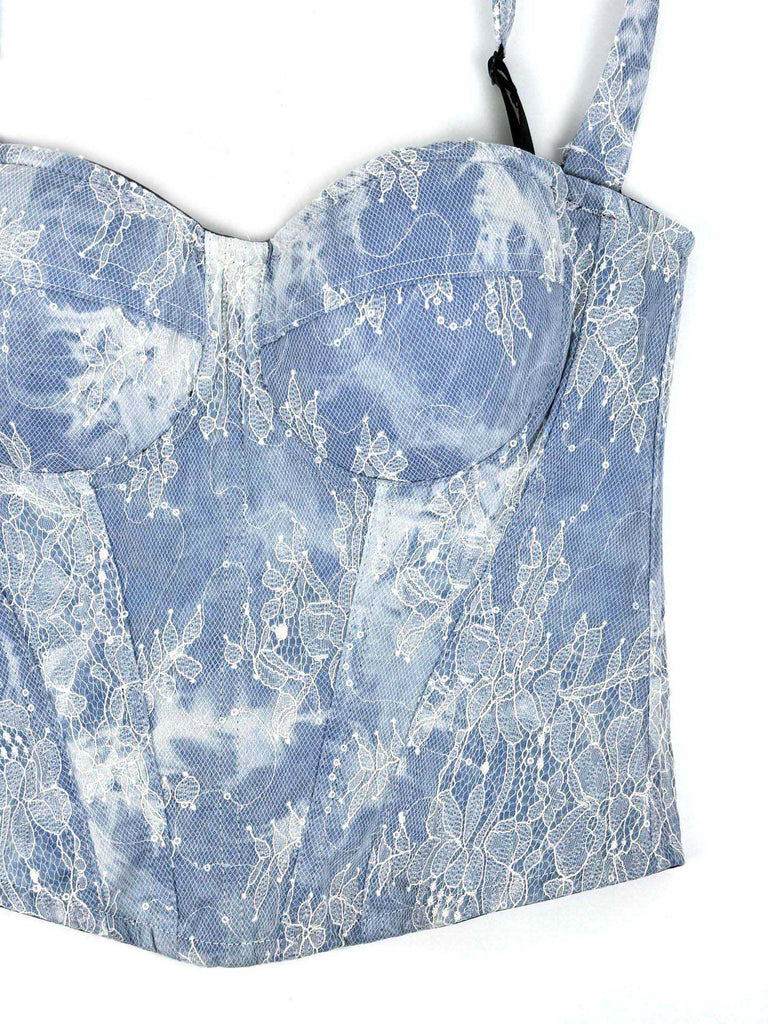 1950s Slip Denim Lace Corset Top