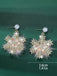 Christmas Fluffy Snowflake Diamond Pearl Earrings