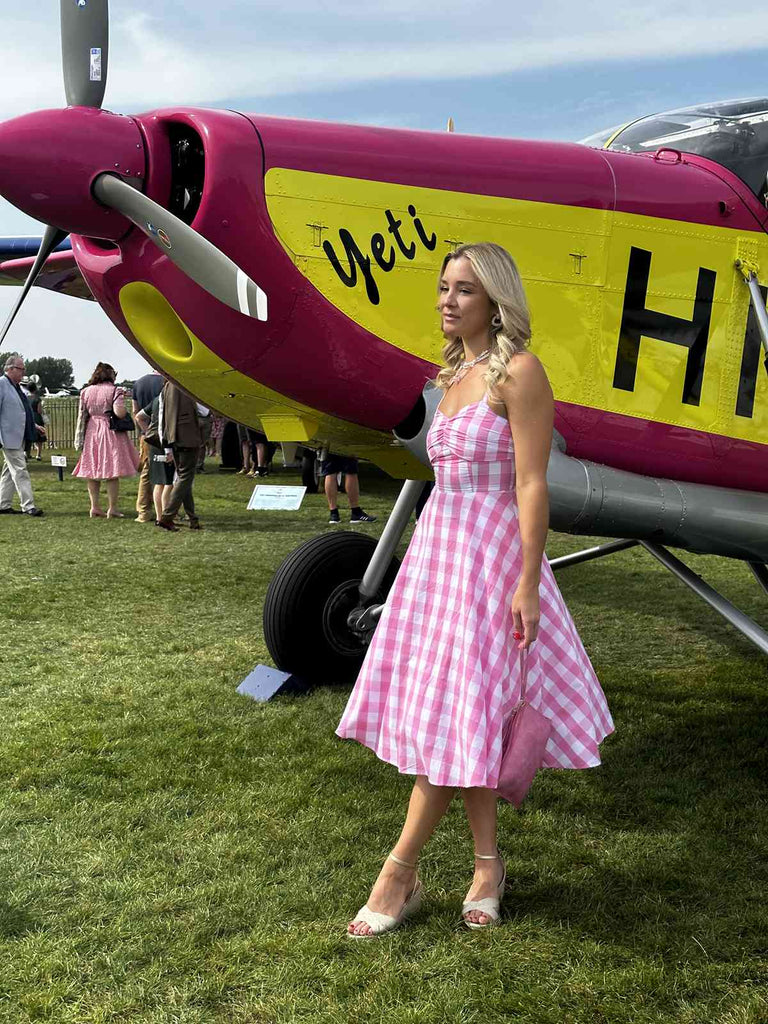 1950s Plaid Strap Swing Dress