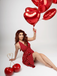 Red 1950s Polka Dot Halter Dress
