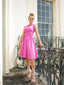 Pink 1940s Doll Collar Solid Dress