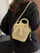 Vintage Boho Bow Straw Handbag