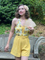 Yellow 1950s Sunflower Halter Romper