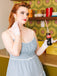 Sky Blue 1950s Strap Polka Dot Swing Dress