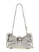 Metallic Bow Beaded Chain Bag