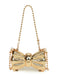 Metallic Bow Beaded Chain Bag