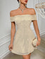 1980s Off-Shoulder Sequined Trumpet Mini Dress