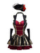 Wine Red 1970s Halloween Velvet Pirate Captain Dress