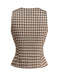 Brown 1930s Gingham Plaids Vest