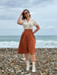 Khaki 1950s Snow White Style Button Dress