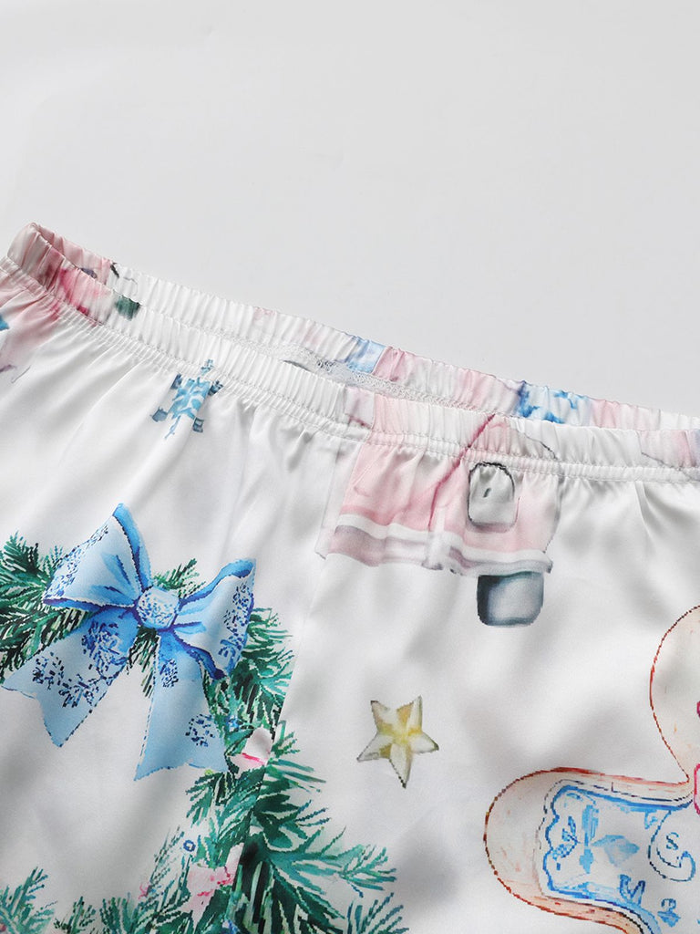 Blue 1940s Christmas Nutcracker Candy Cane Pajama Set