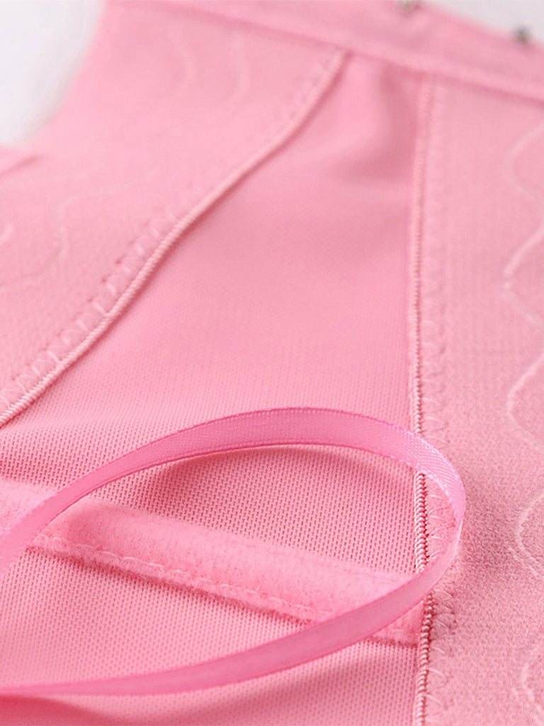 Pink 1970s 3D Floral Rhinestone Crop Top