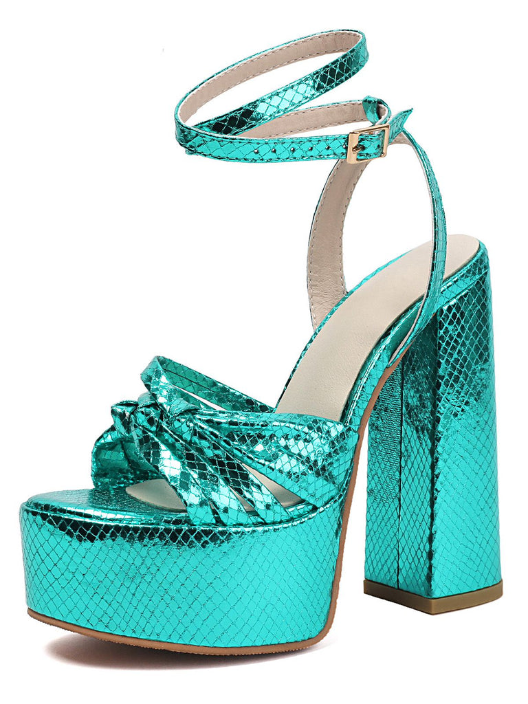 Metallic Disco Platform High Heel Shoes