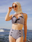 Black Gingham Halter Bowknot Bikini Set