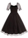 1950s Puff Sleeve Valentine Heart Mesh Dress