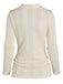 Beige 1960s Solid Faux Button Knitted Sweater
