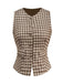 Brown 1930s Gingham Plaids Vest
