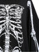 1970s Halloween Skeleton Bone Print Hooded Cape