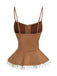 Brown 1950s Lace-up Suede Lace Corset Top