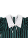 Green 1950s Striped Peter Pan Collar Swing Dress