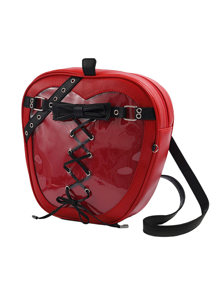 Gothic Apple Corset Bow Leather Crossbody Bag