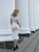 Ivory 1960s Cap Sleeve Slim Pleated Dress