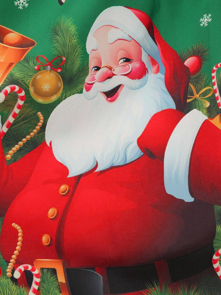 1950s Santa Claus Snowflake U-Neck Swing Dress