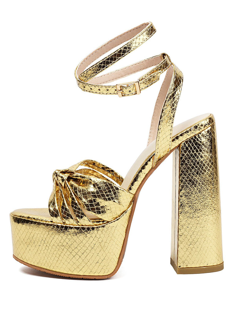 Metallic Disco Platform High Heel Shoes