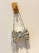 Metallic Bow Beaded Chain Bag