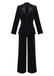 2PCS Black 1960s Velvet Sequin Blazer & Pants Set