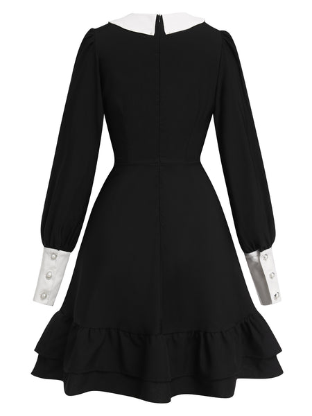 princess polly baby blue dress Women's Gothic Stand Collar Lace Splice Dress – Punk Design
