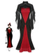 2PCS 1930s Halloween Fishtail Dress & Sheer Coat