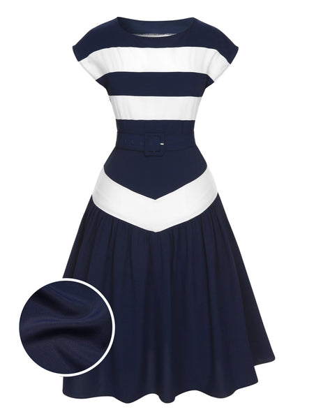 blue dress for baby girl Navy & White Sailor Swing Dress - Large