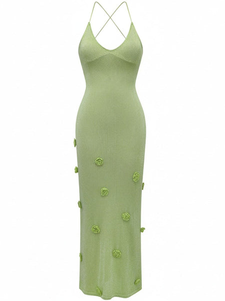 slim fit dress slacks Green Sheer Sequin Maxi Dress