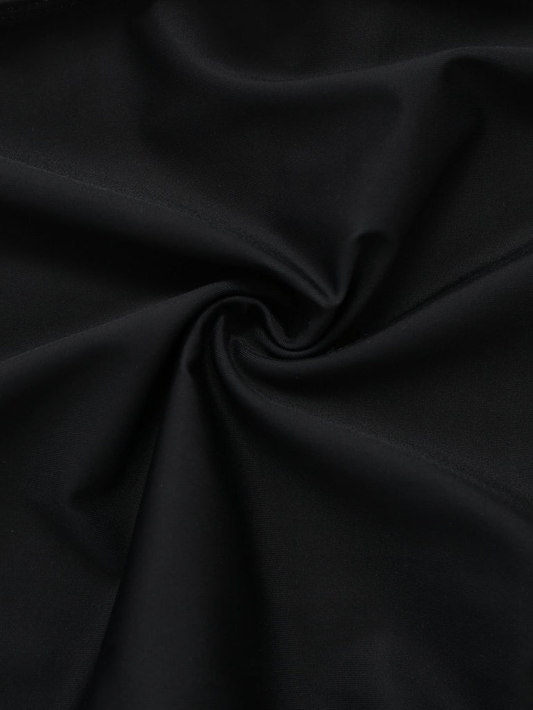 Black 1980s Steampunk Halter Skeleton Rose Swimsuit