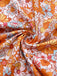 Orange 1970s Floral Print Wide Leg Jumpsuit