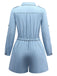 Light Blue 1950s Denim Button Lapel Romper
