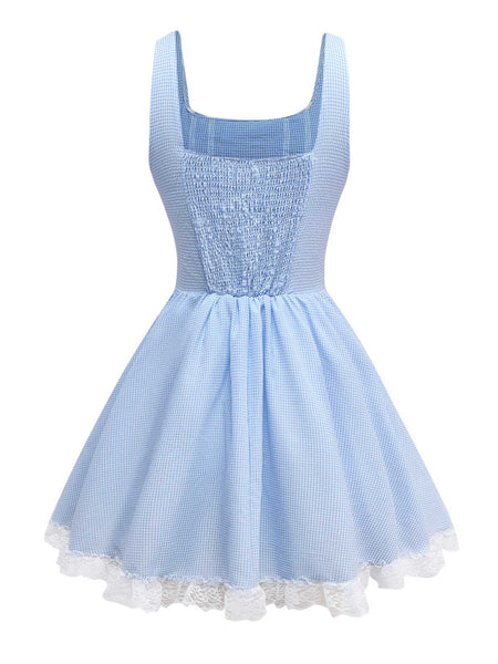 A-Line Sweetheart Gingham Corset Mini Dress