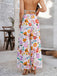 1960s Vintage Colorful Print Wide-Leg Pants