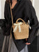 Vintage Boho Bow Straw Handbag