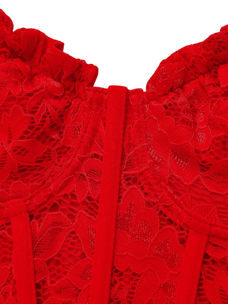 1960s Lace Suspender Corset Bodycon Dress