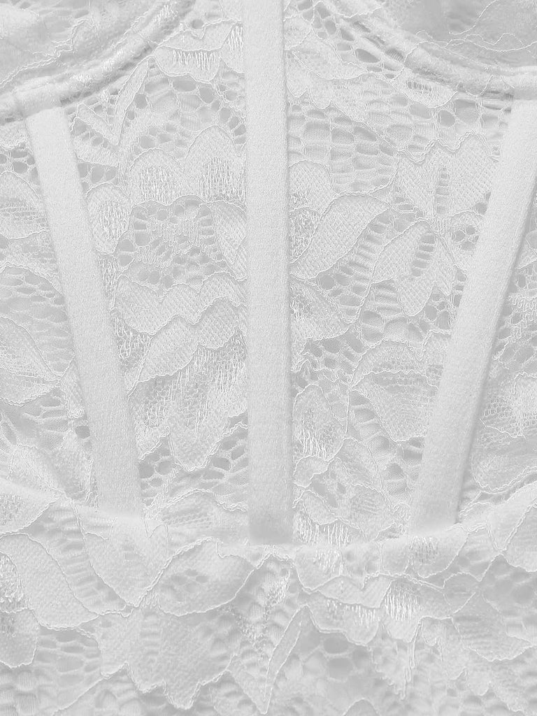 1960s Lace Suspender Corset Bodycon Dress