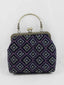 Indigo-Dyed Embroidered Grilled Wheel Clutch Bag