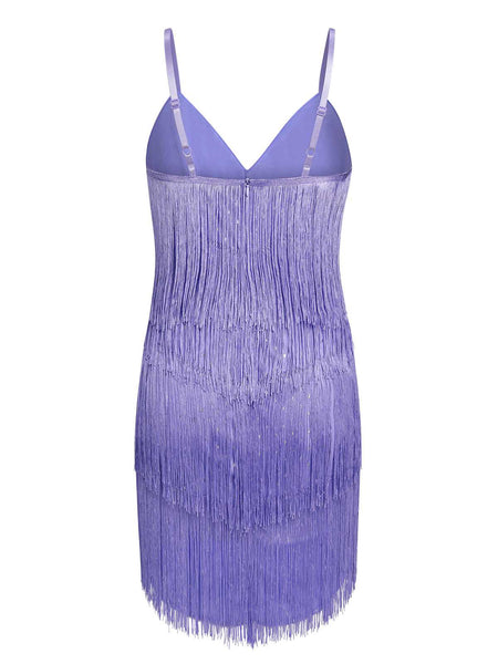 fitted lace wedding dress Nelissa Purple Fringe Dress main image 1