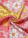 Orange 1960s Lapel Flowers Patchwork Dress